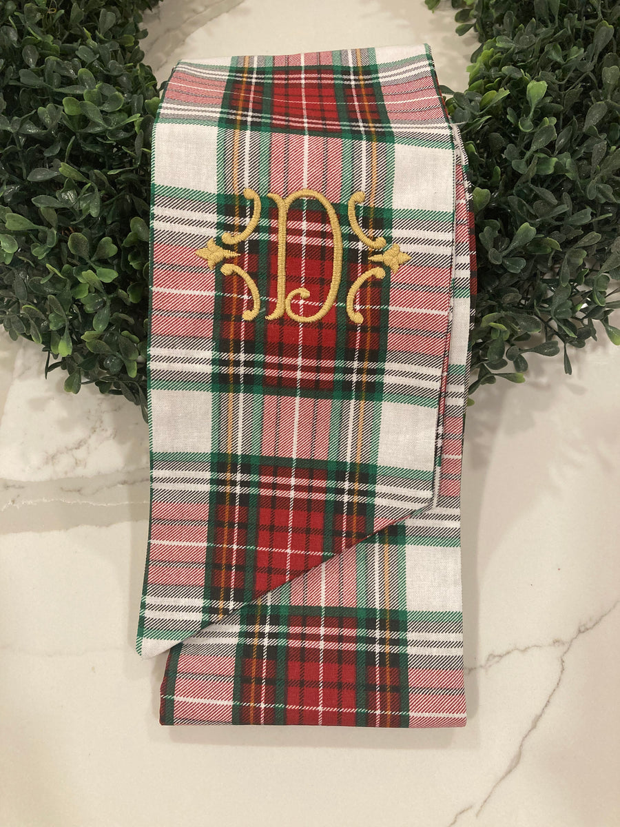 Plaid Wreath Sash