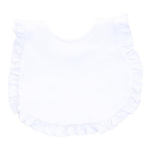 ESSENTIALS WHITE RUFFLE TRIM BIB