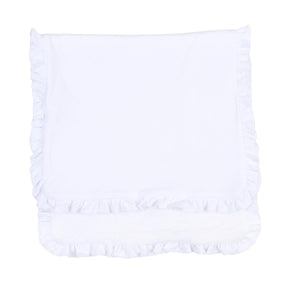 ESSENTIALS WHITE RUFFLE TRIM BURP CLOTH