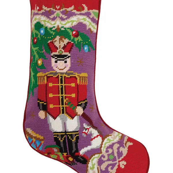 Christmas Soldier Needlepoint Embroidered Stocking