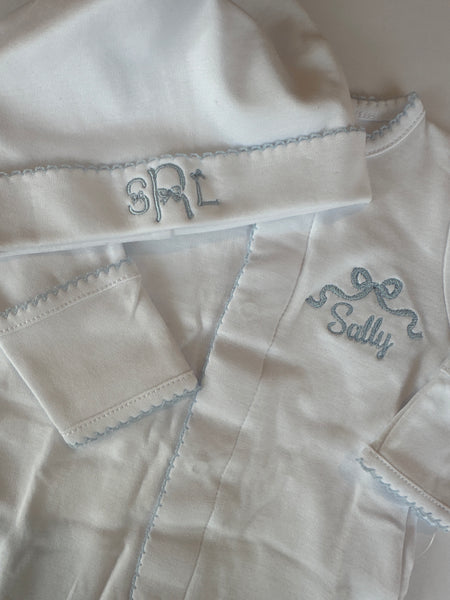 ESSENTIALS LIGHT BLUE TRIM FOOTIE