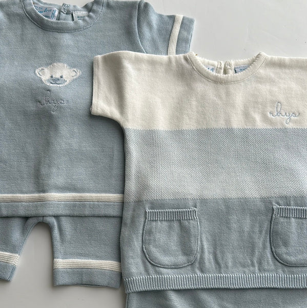 OMBRE KNIT SET - POWDER BLUE