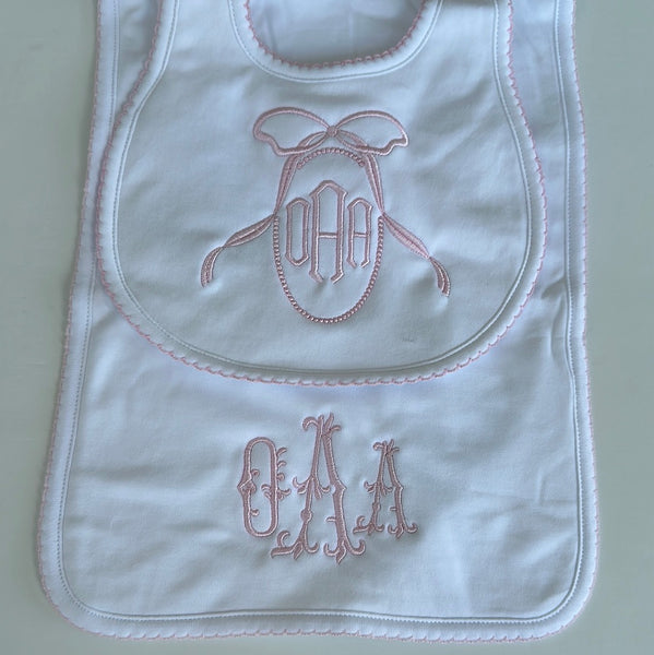 ESSENTIALS LIGHT PINK TRIM BIB