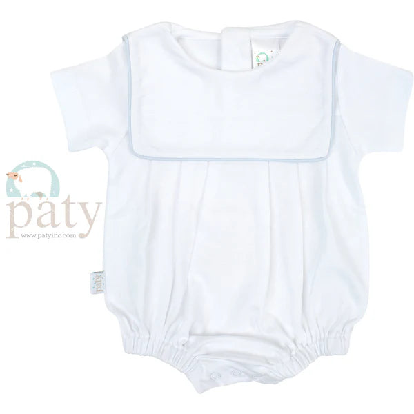 PIMA BIB BUBBLE - WHITE WITH BLUE TRIM