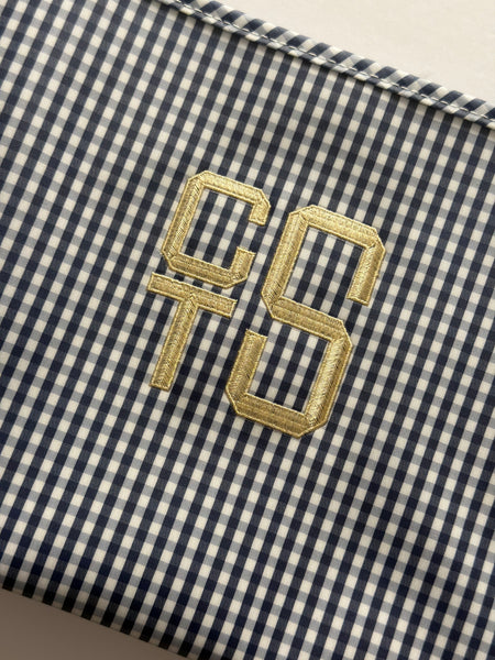 NAVY GINGHAM BACKPACK