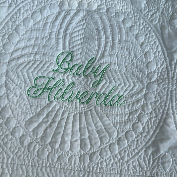 Heirloom Baby Quilt (White, Pink & Blue)