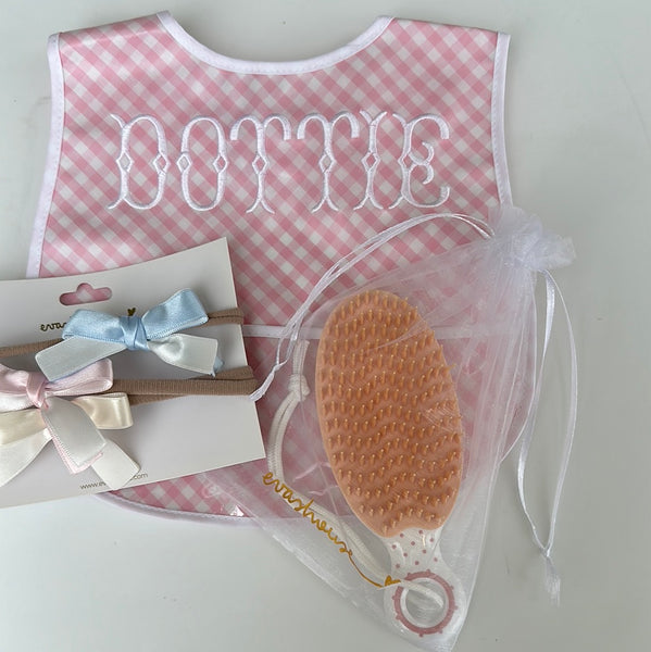 POLKA DOT DETANGLING BABY HAIRBRUSH - BABY PINK