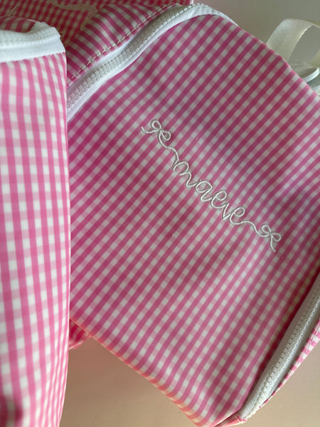 GINGHAM PINK BRING IT INSULATED BAG