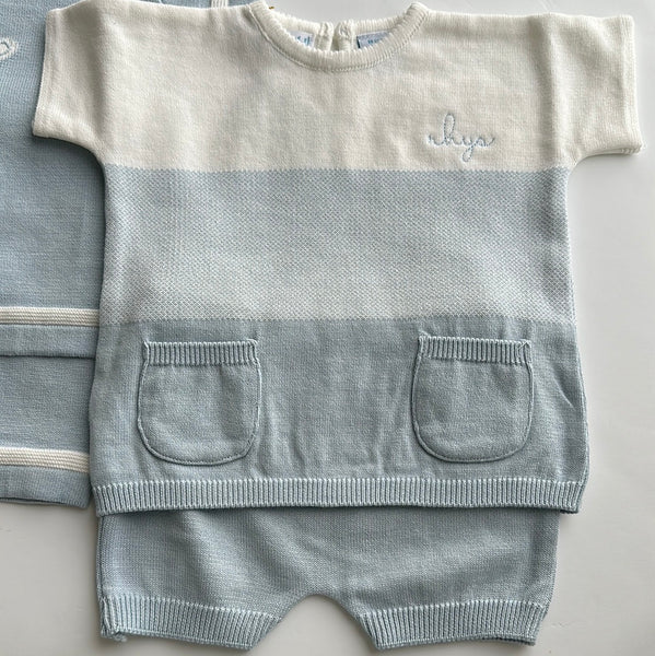 OMBRE KNIT SET - POWDER BLUE