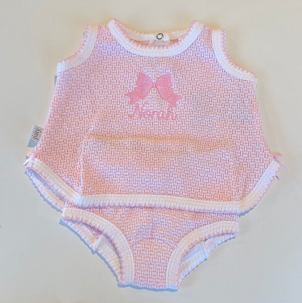 2PC SET, SLEEVELESS TOP W/ DIAPER COVER #236 - PINK