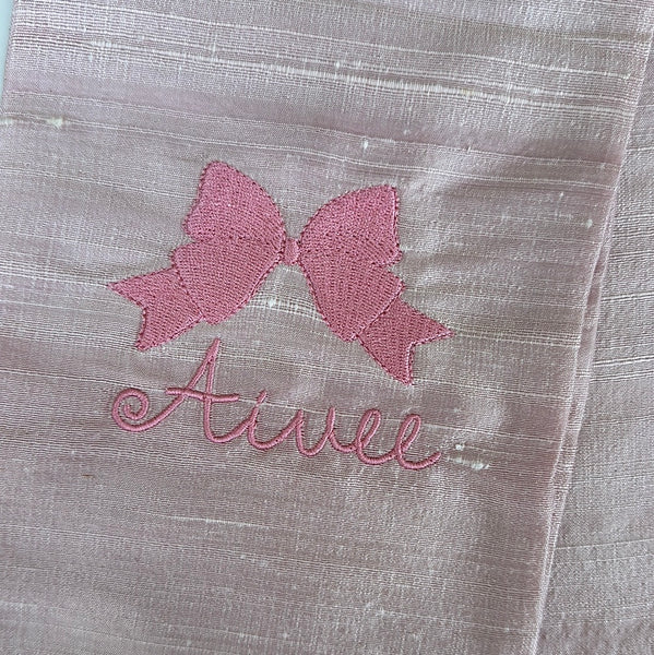 Southern Pink Silk Swaddle Bow Sash - NEW!