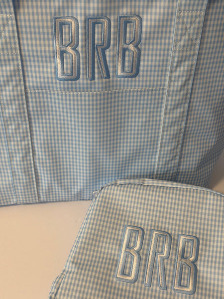 GINGHAM MIST X-LARGE TOTE