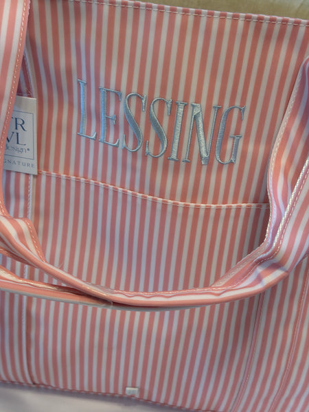 DUSTY ROSE PIMLICO STRIPE X-LARGE TOTE