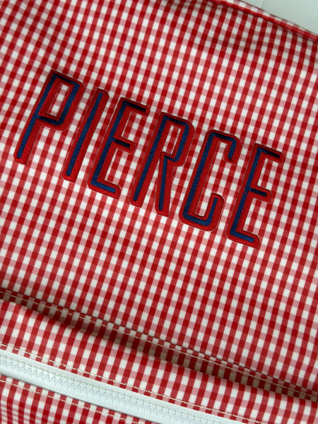 GINGHAM RED BACKPACK