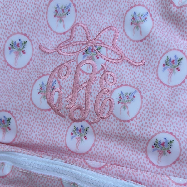 MINI BACKER - PINK FLORAL MEDALLION