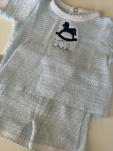 KNIT SHORT SET - BLUE - #230