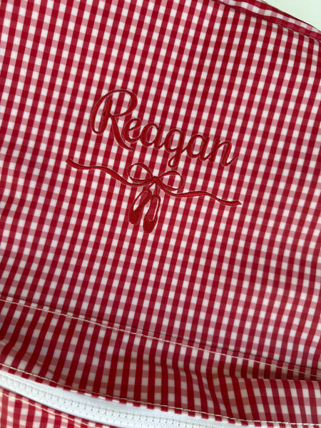GINGHAM RED BACKPACK