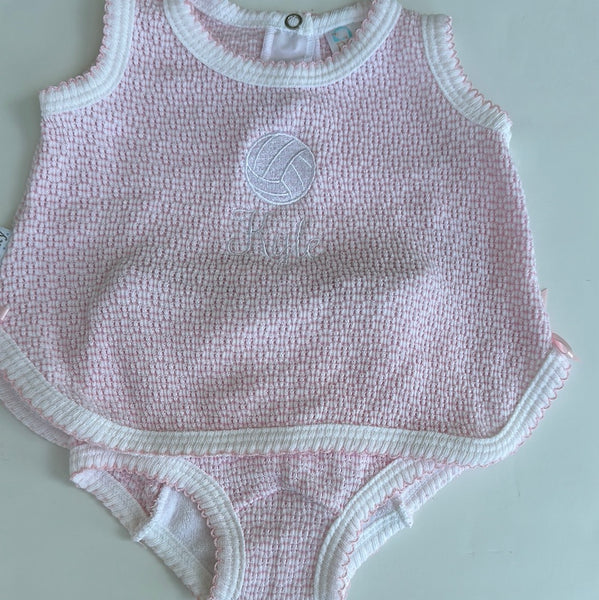 2PC SET, SLEEVELESS TOP W/ DIAPER COVER #236 - PINK
