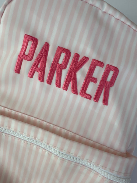 PINK PIMLICO STRIPE MINI BACKPACK – Southern Sorelle Embroidery Boutique