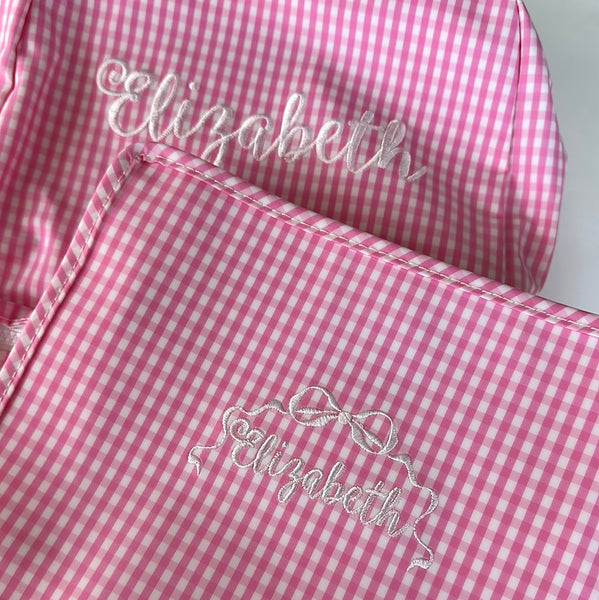 GINGHAM PINK ROADIE - LARGE