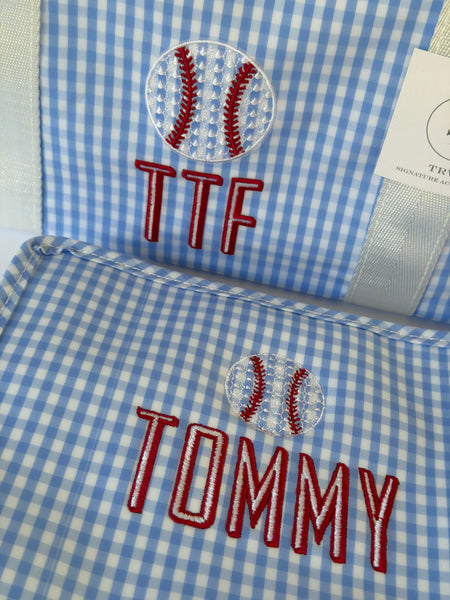 GINGHAM SKY BLUE BACKPACK