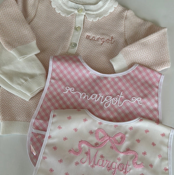 GIRLS BLUSH CHEVRON KNIT SET