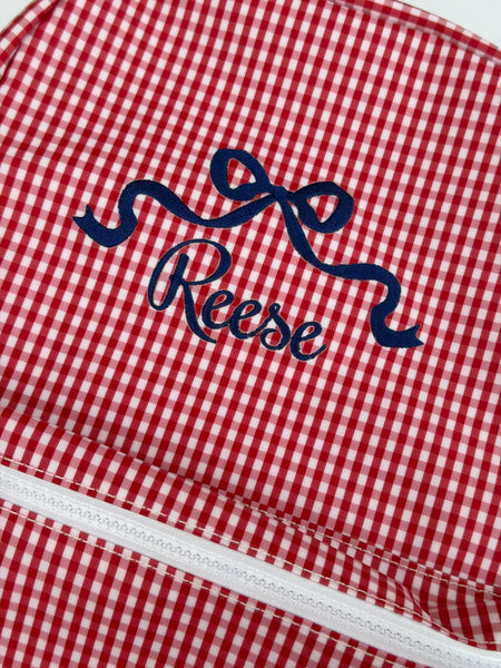 GINGHAM RED BACKPACK