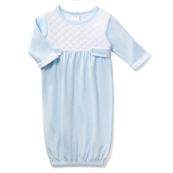 PATY ORGANIC COTTON JACQUARD INTERLOCK GOWN - BLUE