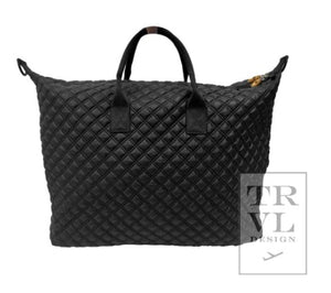 OVERPACKER - BLACK QUILTED DUFFEL LINED IN PROVENCE - NEW!