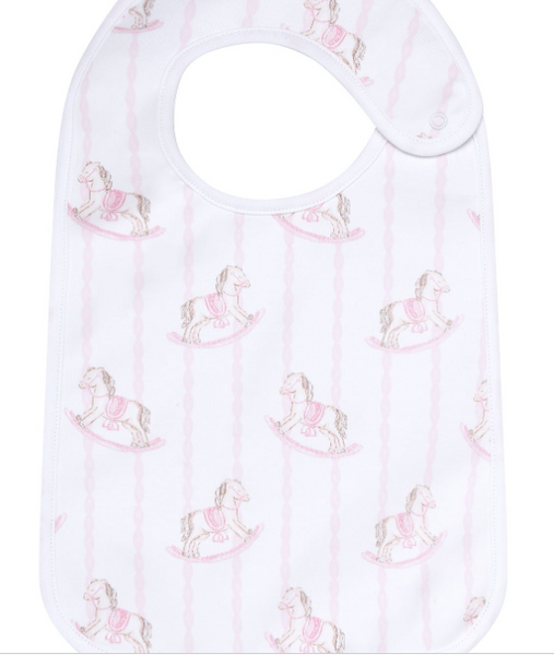 PINK ROCKING HORSE FEEDING BIB