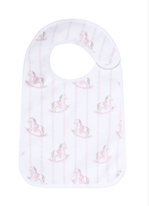 PINK ROCKING HORSE FEEDING BIB