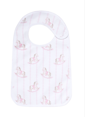 PINK ROCKING HORSE FEEDING BIB