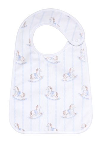 BLUE ROCKING HORSE FEEDING BIB