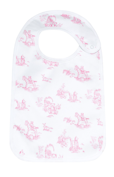 PINK TOILE FEEDING BIB