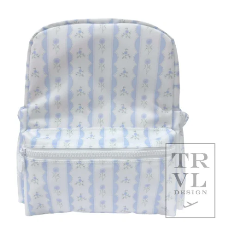 blue floral mini backpack TRVL Mini Backer Ribbon Floral Blue