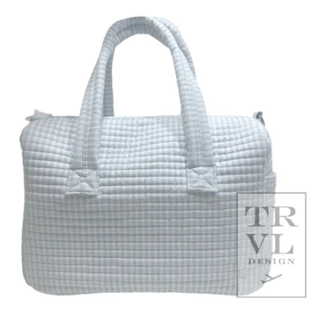 PIMLICO BLUE STRIPE QUILTED STROLLER BAG