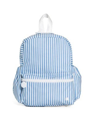 blue white pinstripe mini backpack Mini BackPacker Backpack by TRVL Pimlico Stripe Chambray