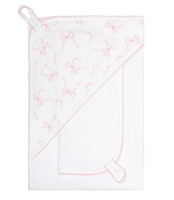 CHARMING BOWS PRINT HOODED TOWEL