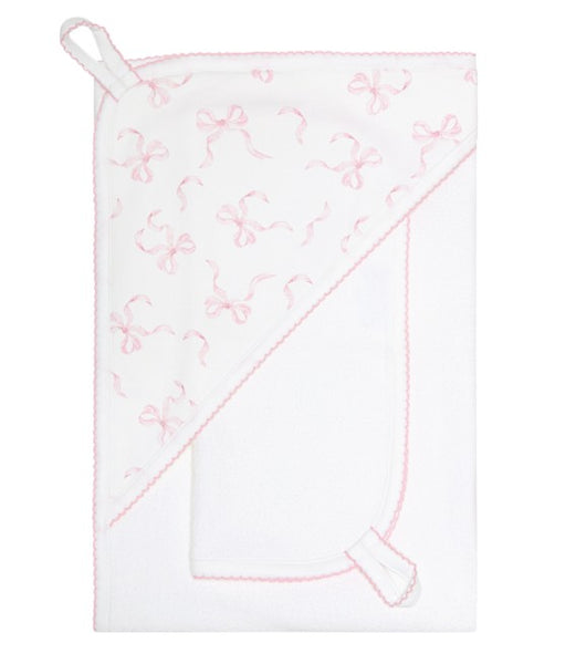 CHARMING BOWS PRINT HOODED TOWEL