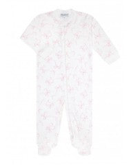 CHARMING BOWS PRINT ZIPPER FOOTIE