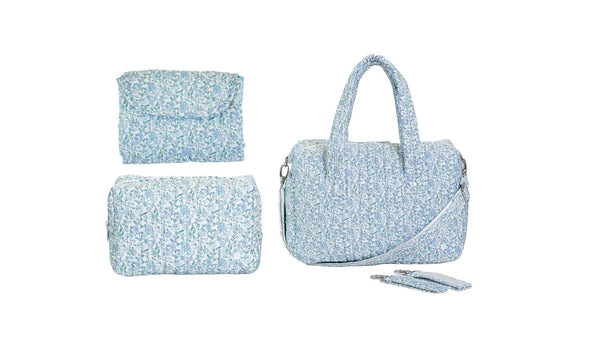 HAMPTONS FLORAL BUNDLE - QUILTED STROLLER BAG + CHANGING MAT + EVERYDAY BAG