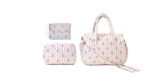 FLEURIE BUNDLE - QUILTED STROLLER BAG + CHANGING MAT + EVERYDAY BAG