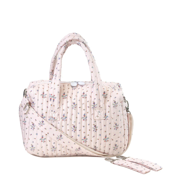 FLEURIE FLORAL QUILTED STROLLER BAG