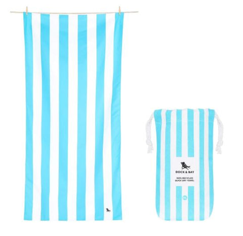 DOCK & BAY QUICK DRY BEACH TOWEL - LARGE - TULUM BLUE