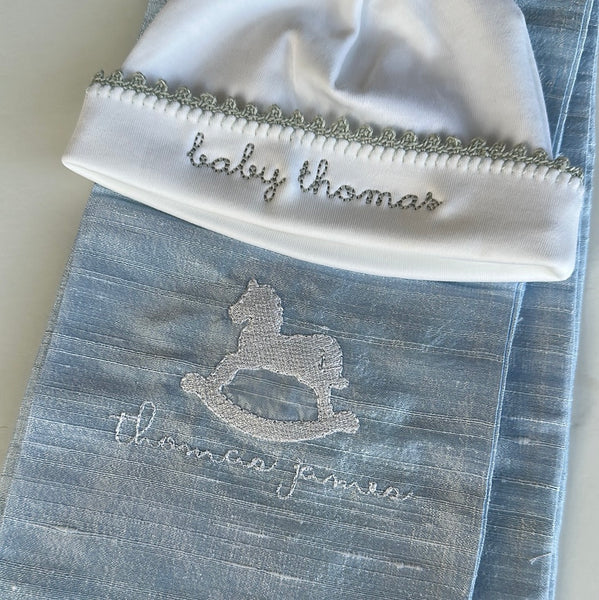 Southern Blue Silk Swaddle Bow Sash - NEW!