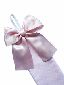 SMALL DOTS PIQUE BOW HOLDER - BABY PINK