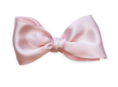 BIG SATIN BOW IN SNAP CLIP - LIGHT PINK