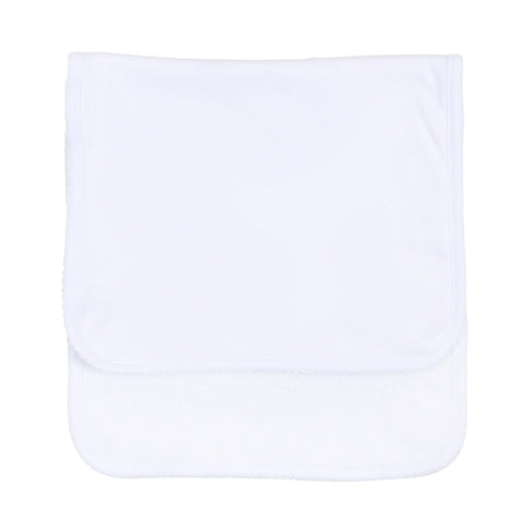 SOLID WHITE ESSENTIALS BURP CLOTH - WHITE
