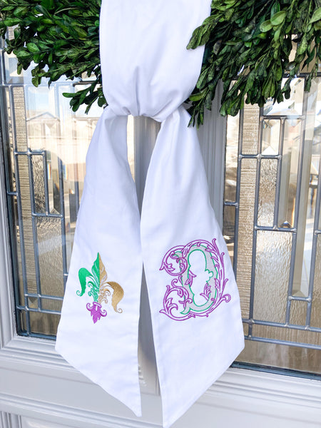 MARDI GRAS WREATH SASH