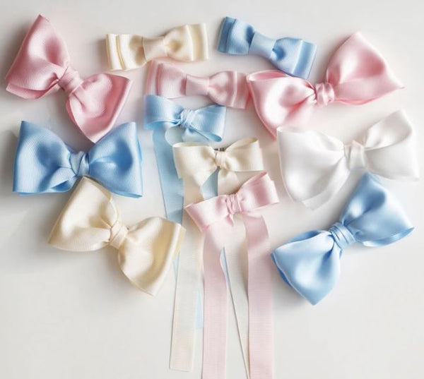 BIG SATIN BOW IN SNAP CLIP - LAVENDER